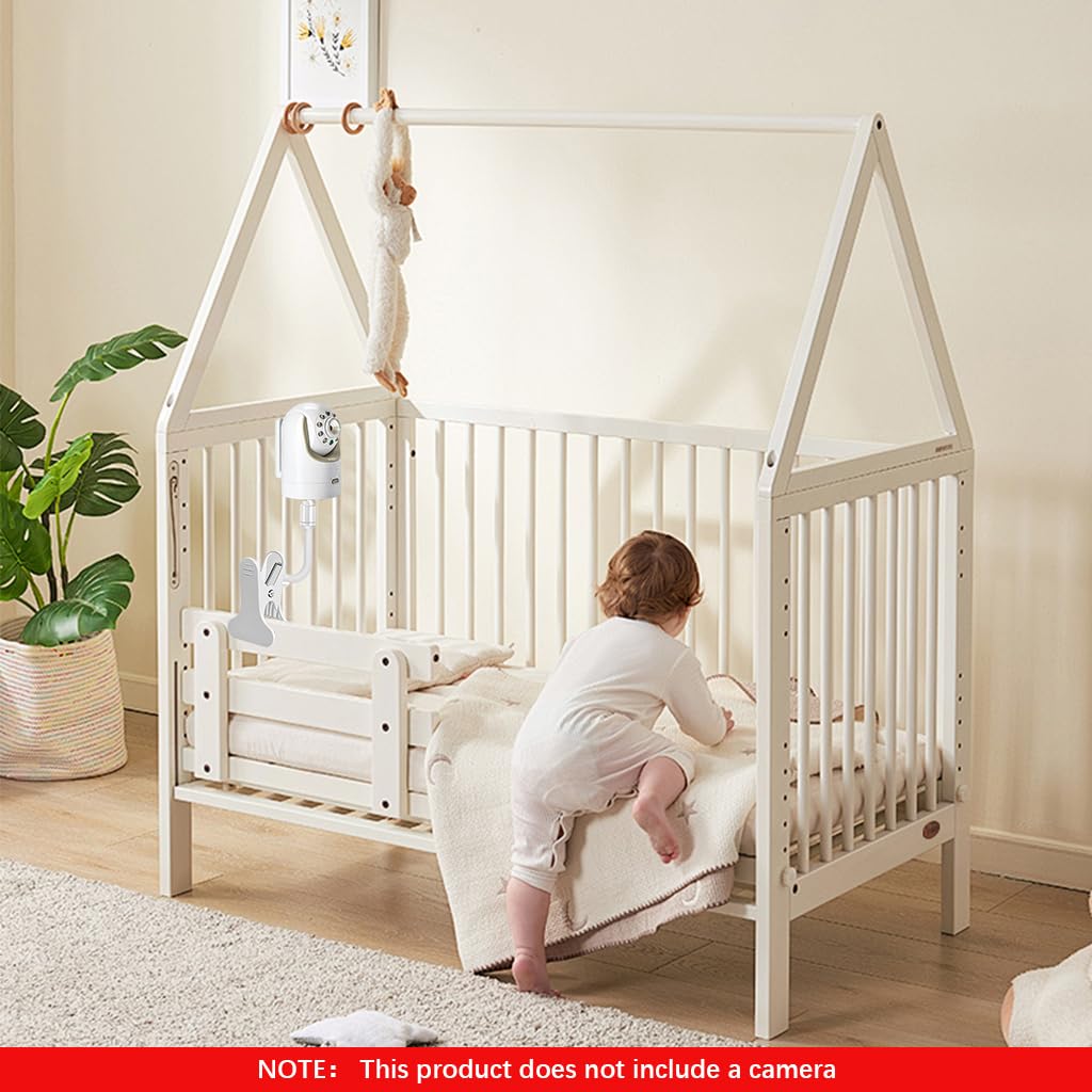 ZORBES Baby Monitor Clip Camera Mount for Cribs with 9.8 in Flexible Gooseneck | 1/4 inch Thread