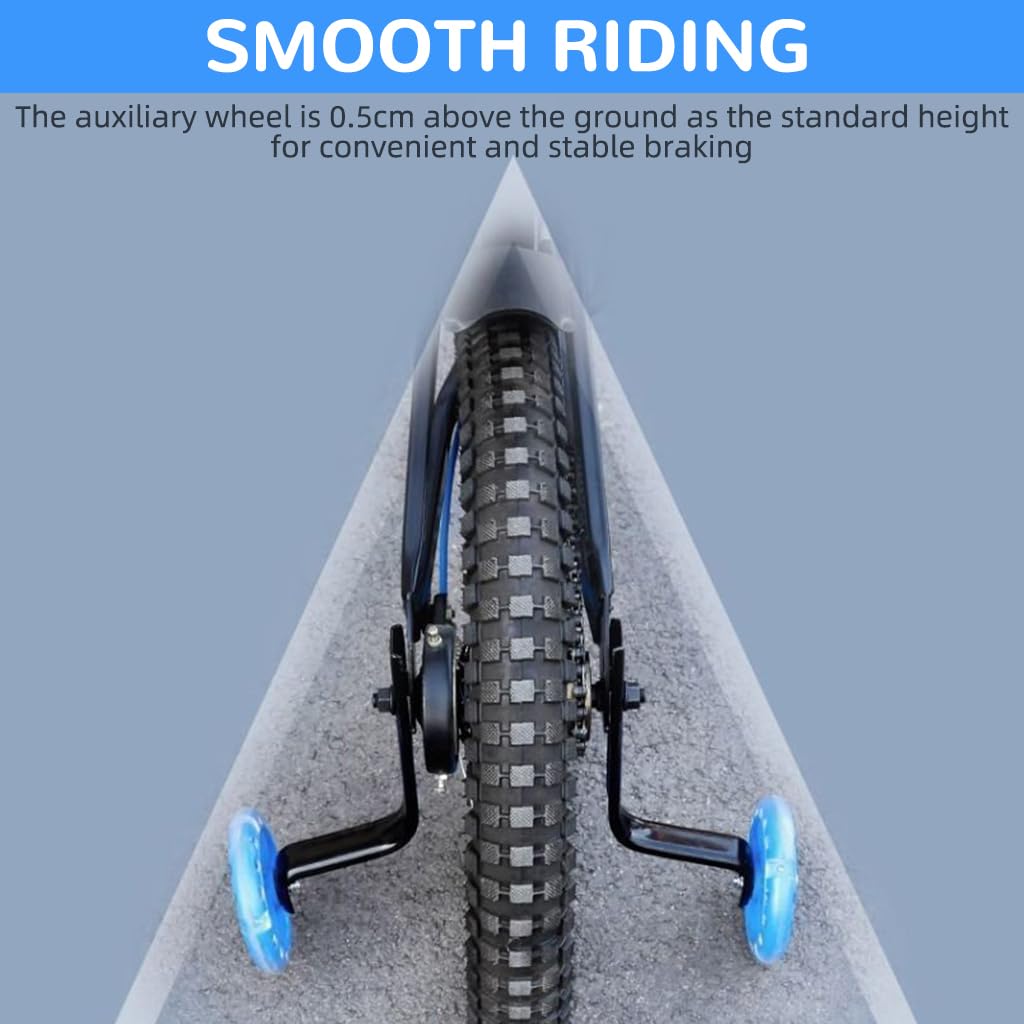 Proberos Kids Bike Training Wheels for 12–20 Inch Bicycles with LED Flashing Rotation | Powder Coated Steel Support