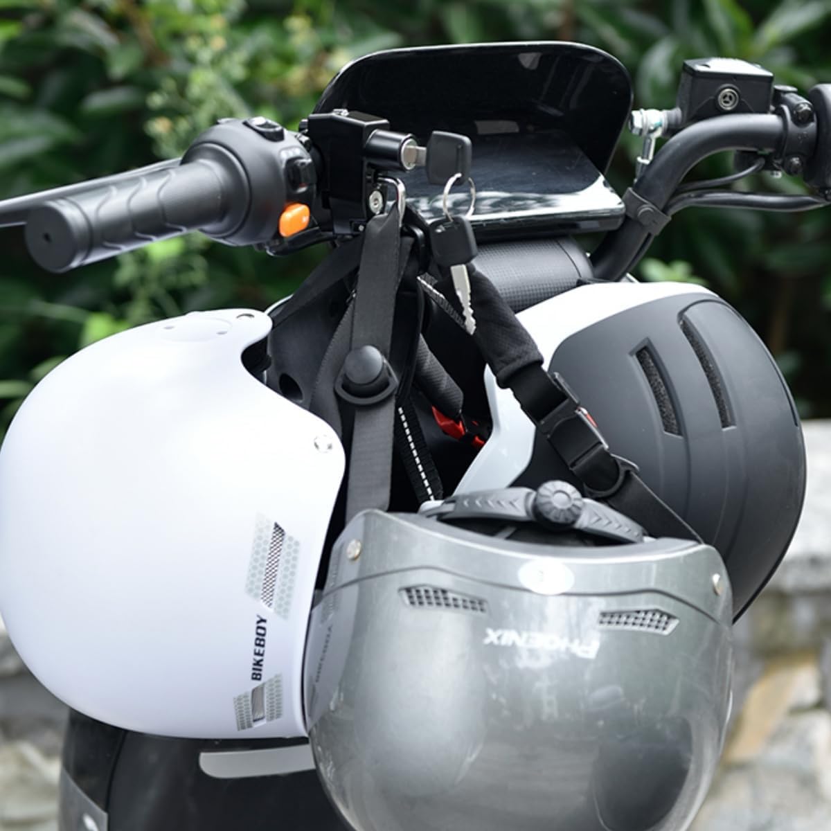 STHIRA Helmet Lock for Bike Handle Bar with 2 Keys featuring Aluminum Alloy Body | 3PCS Rustproof Anti Theft Locker