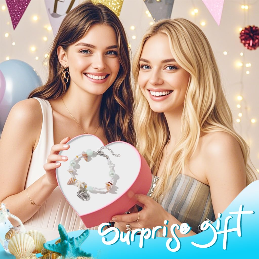 SANNIDHI Bracelet for Women featuring Boho Seashell and Starfish Beads | Beach Gift Accessory