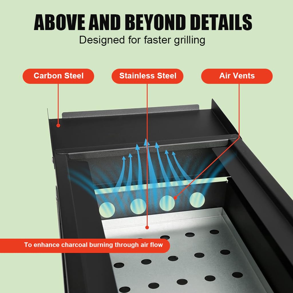 Proberos Charcoal Grill for Camping and Picnic featuring Easy Folding Design and 23 in Rack