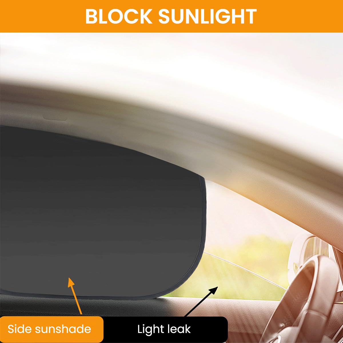STHIRA Car Window Sun Shade Protector for UV Protection with Suction Cups | 4Pcs 45×37CM Dual-Sided Mesh and Titanium Silver Cloth