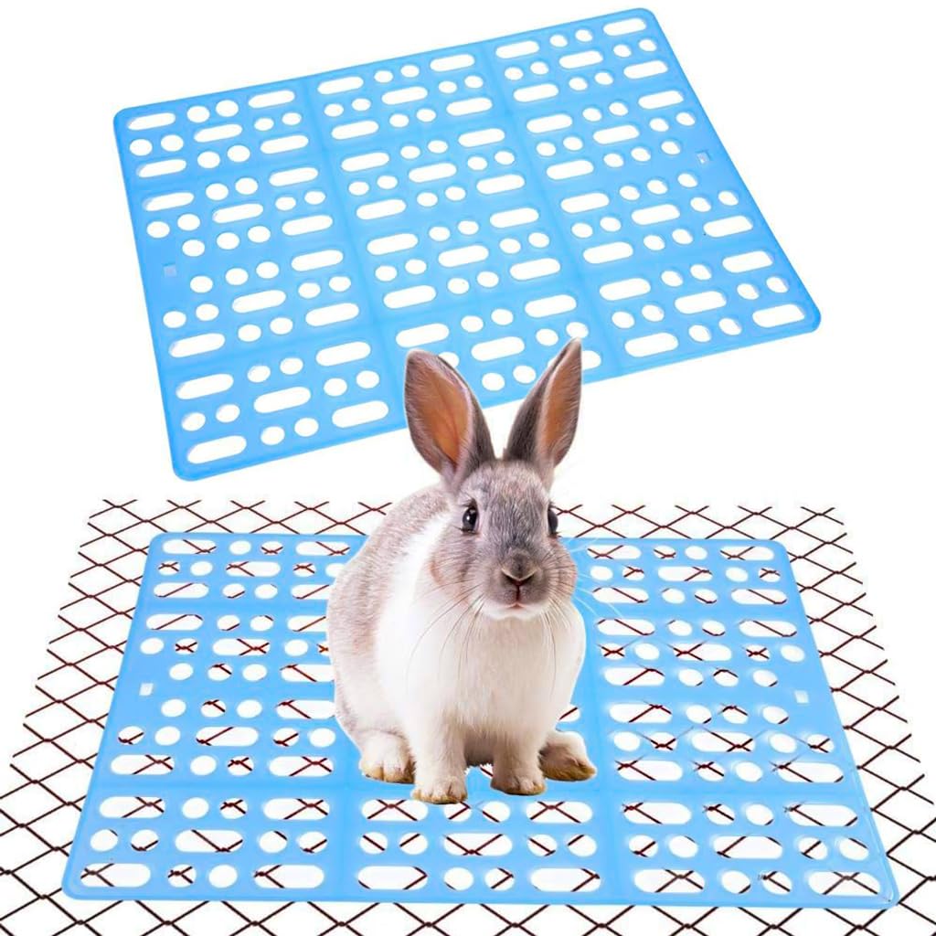 Qpets® Small Pet Cage, Bunny Cage with Door & Top Window, Assmeble Pet Cage with Tray & Food Bowl & Foot Pad, Pet Cage for Bunny, Guinea Pig, Hamster - 50*35*40cm