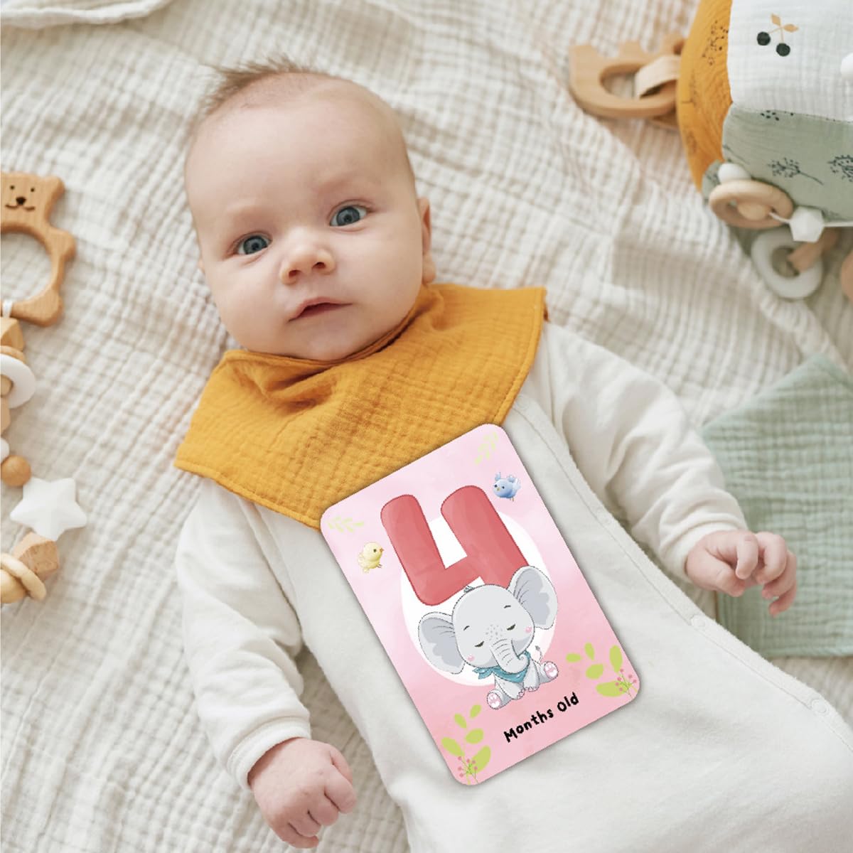 SNOWIE SOFT Baby Milestone Cards 50pcs for Photo Memories with Stickers | Newborn Gift