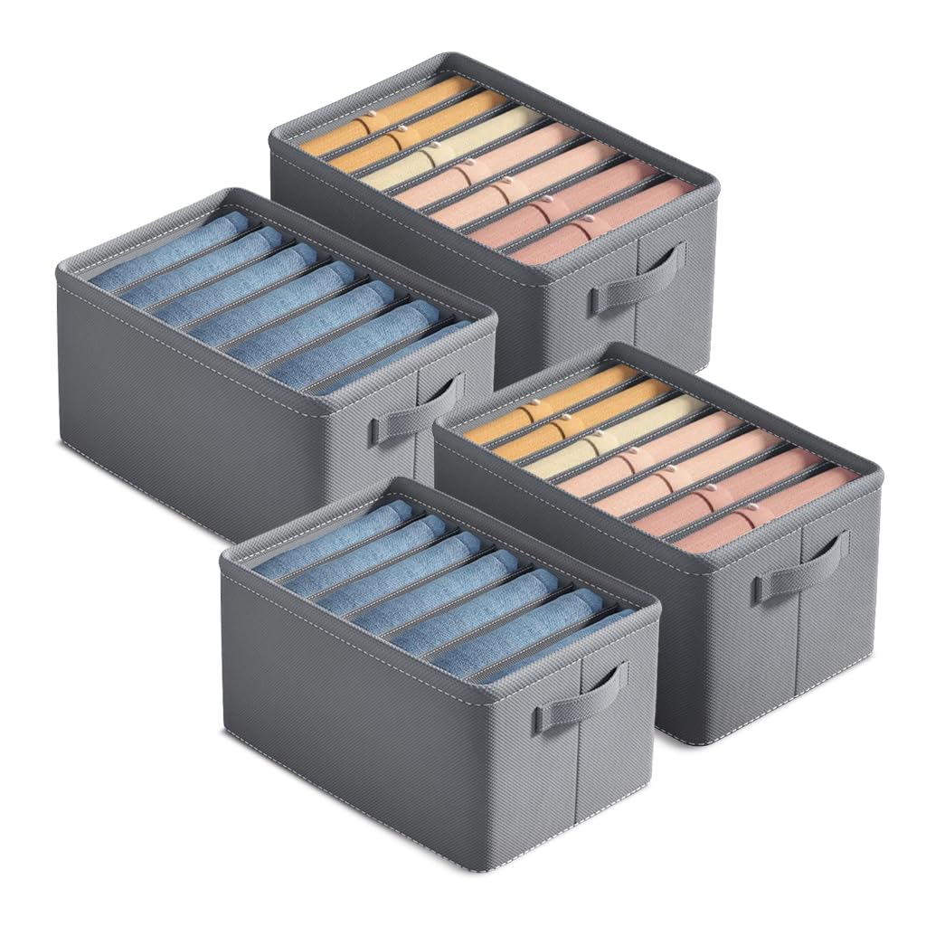 ZIBUYU Wardrobe Organizer for Clothes 7 Compartments 44x25x22cm with PP Inserts and Handle