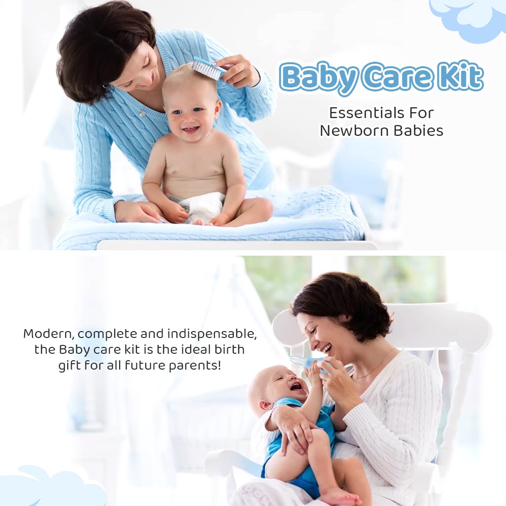 SNOWIE SOFT Baby Grooming Tool Kit with Travel Case Set of 12 pcs for Newborn Care | BPA Free