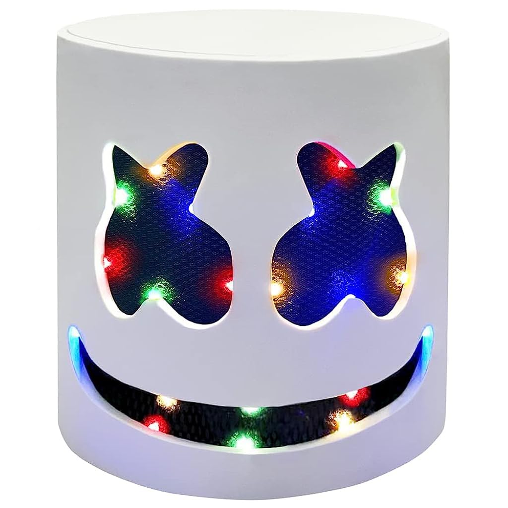 Optifit Halloween LED DJ Mask for Music Festivals with 5 Light Modes and Breathable EVA Design