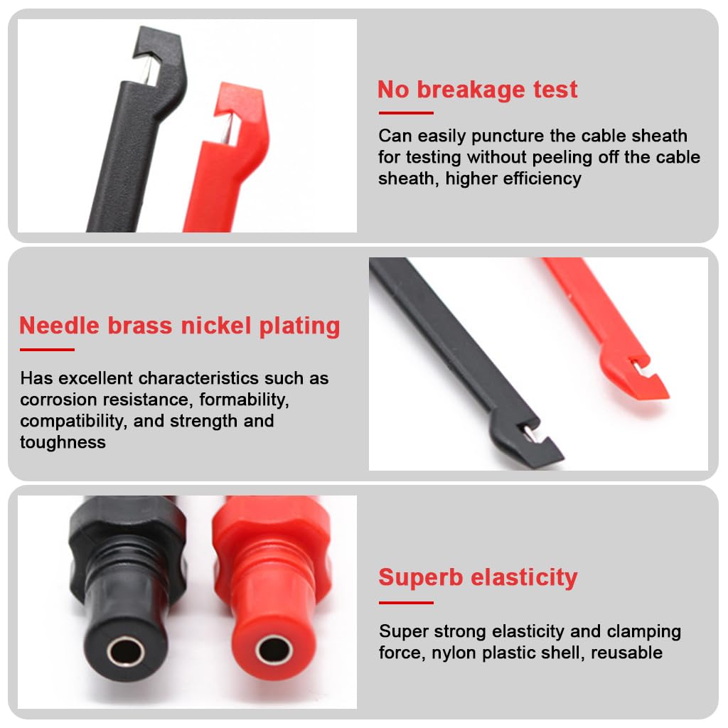 Serplex Wire Piercing Probe Clip for Automotive Testing with CAT III 1000V Rating and 4mm Jack