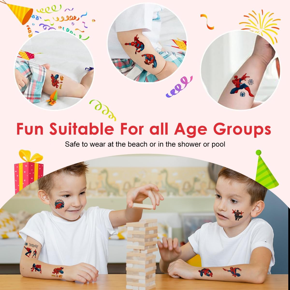 MAYCREATE Temporary Tattoo Stickers for Kids with Waterproof Design and 20 Sheets | Fun Party Favors