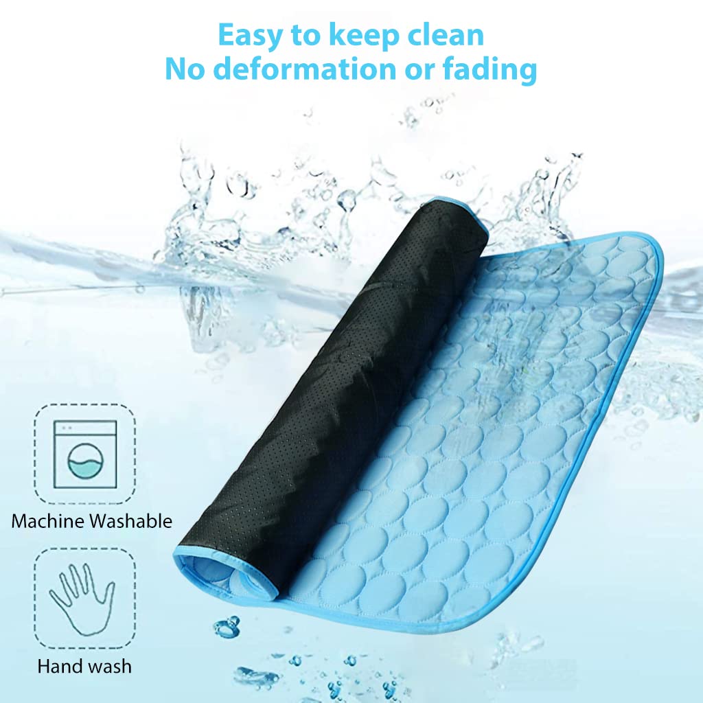 Qpets Dog Cooling Mat for Summer with Ice Silk Fabric 90×70cm | Washable Waterproof Pad