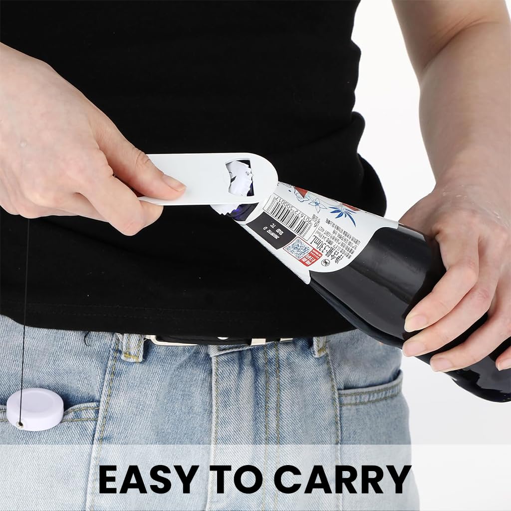 Supvox Bottle Openers for Travel and Camping with Telescopic Design and Belt Clip | Pack of 4 Stainless Steel