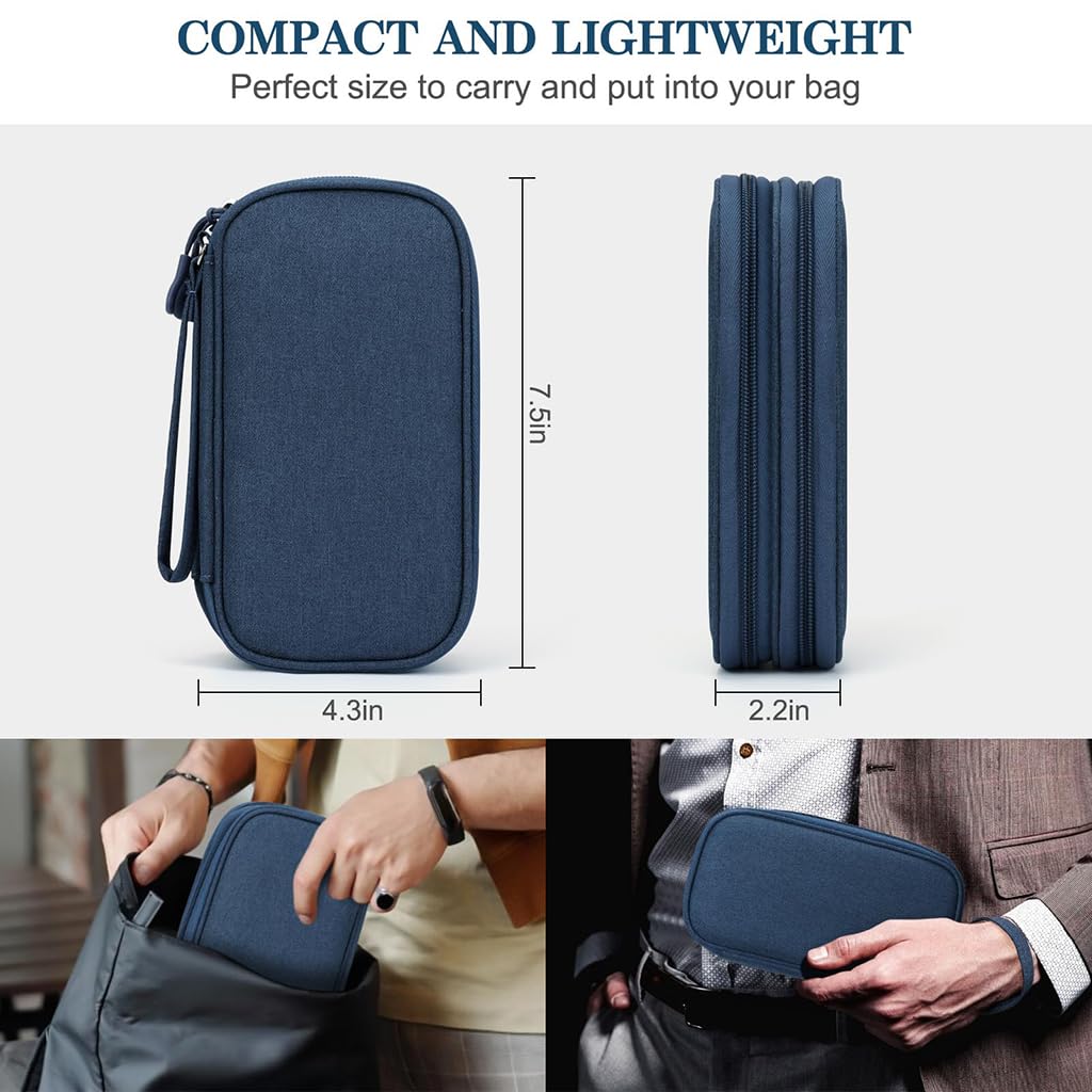 Zibuyu Electronics Organizer Bag for Travel with Dual Layer 8.3x5x2.6 in Design | Waterproof 600D Oxford Case