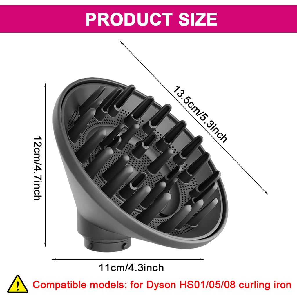 MAYCREATE Diffuser Airwrap Attachment for Dyson HS01 HS05 HS08 with Upgraded Nozzle | Define Curls and Add Volume