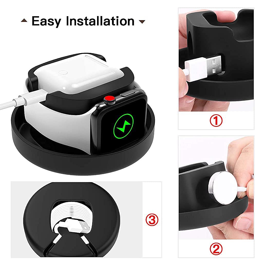Zeitel Storage Box for Apple Watch 38mm–44mm and AirPods | Soft Silicone Travel Case