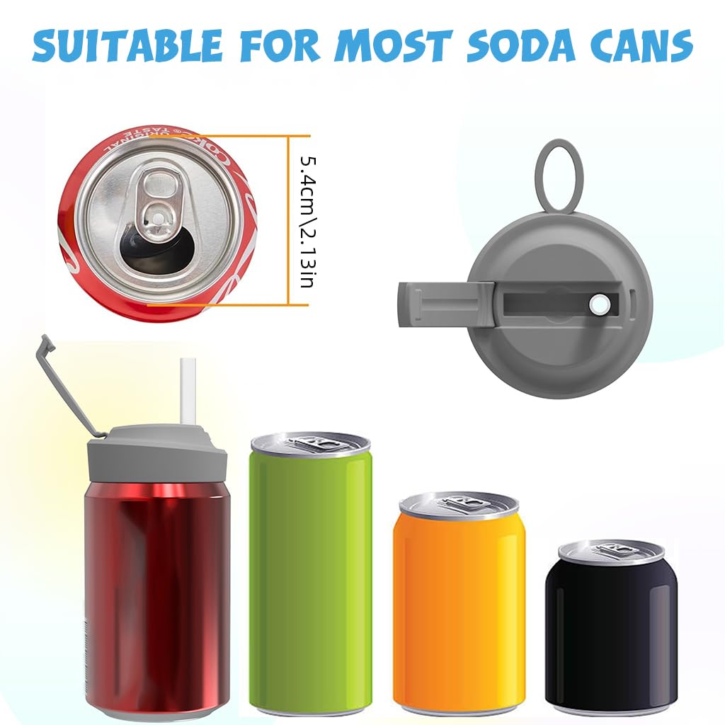 HASTHIP Soda Can Lids for Beverage Juice with Silicone Straw Covers BPA-Free 2PCS