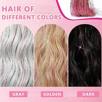 MAYCREATE® 6pcs Hair Tinsel Clip-in Glitter Hair Extensions for Women, 20.5in Pink Shiny Tinsel Strands, Heat Resistant Fairy Sparkle Hair Accessories for Girls Kids Festival Cosplay Party Gift