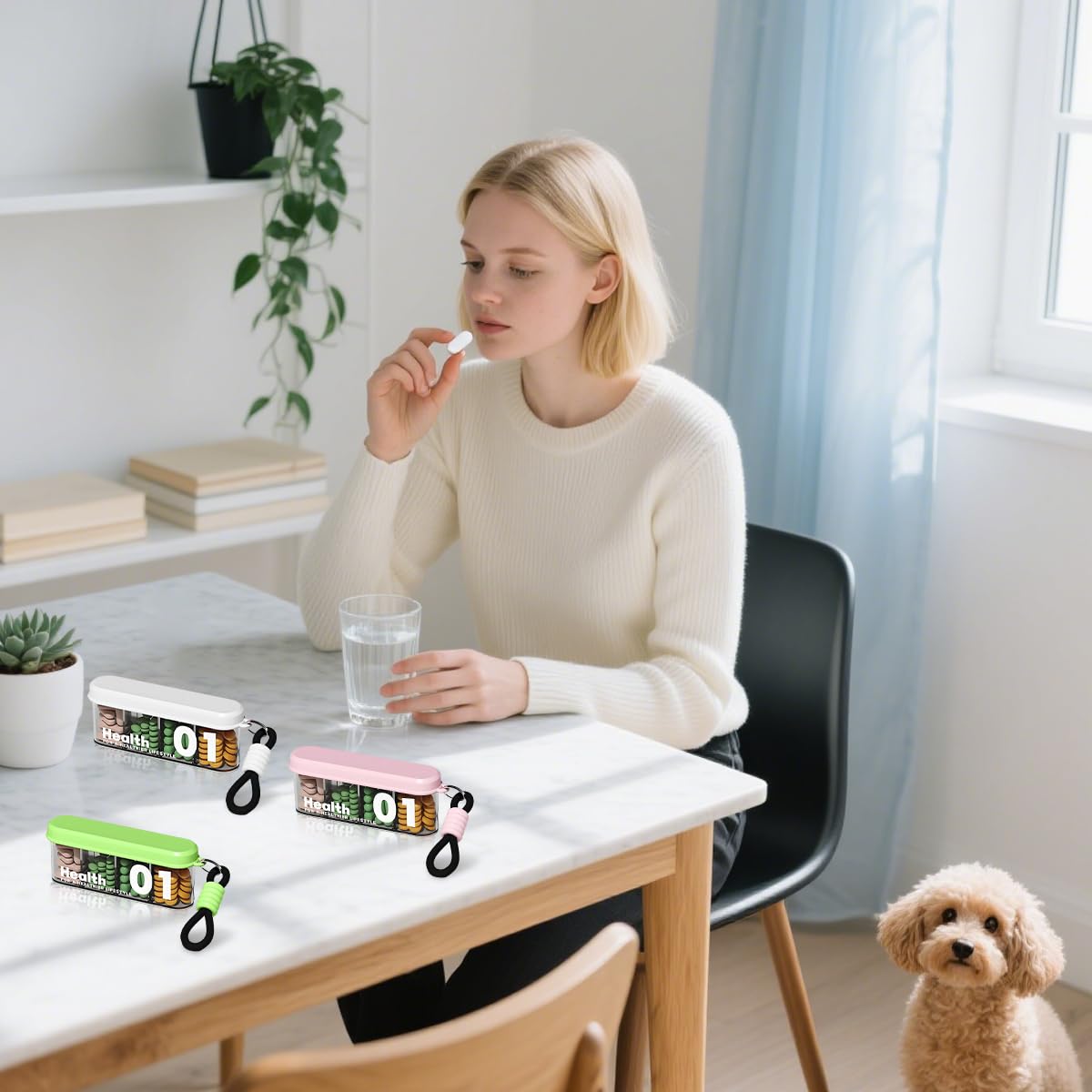 HANNEA Pill Dispenser 3PCS for Travel with 4 Compartments and Moisture-Proof Seal | BPA-Free Organizer Box