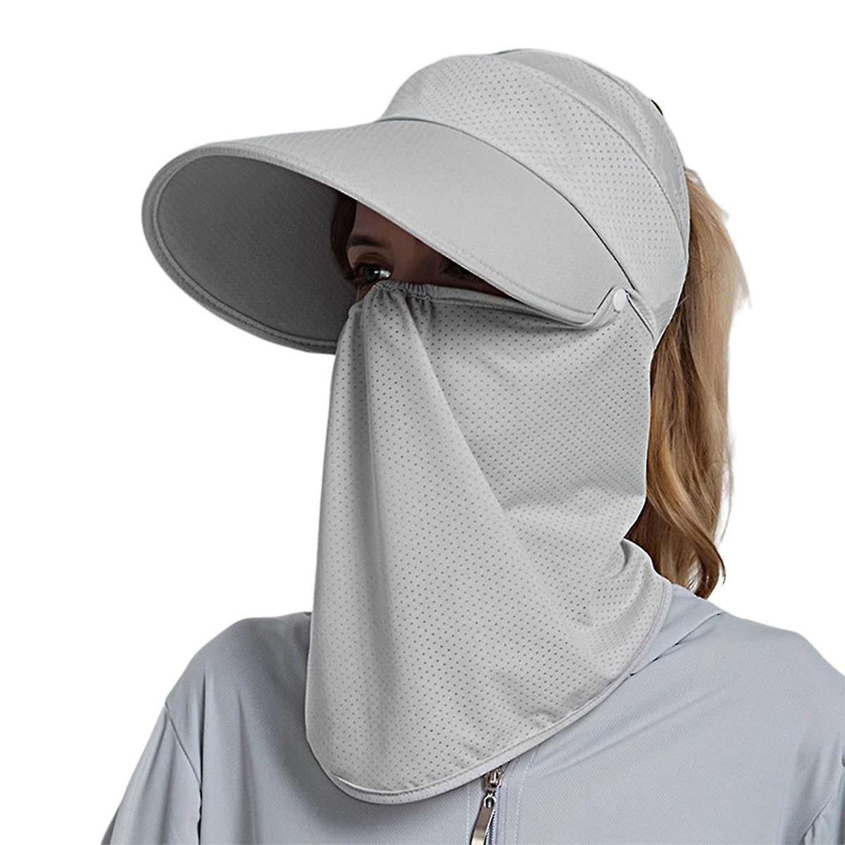 PALAY Sun Hat for Women with UPF 50+ 15 cm Wide Brim and Detachable Face Cover | Breathable Summer Protection