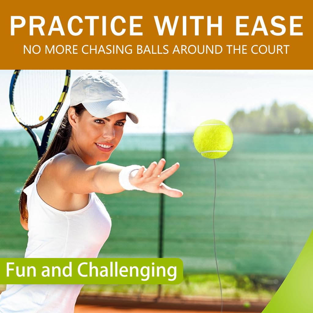 Proberos Tennis Training Rebound Ball for Solo Practice with 18.5 ft Elastic Rope | Stable Base