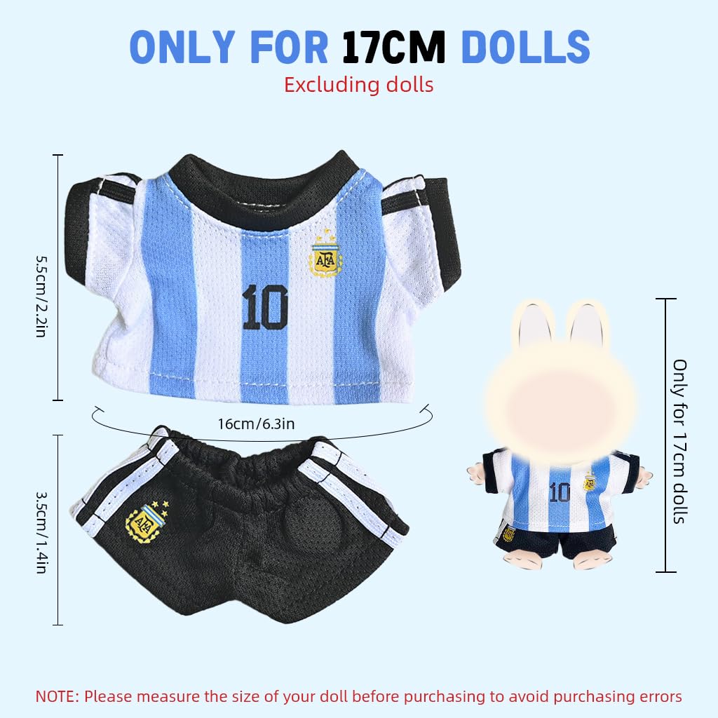 FANCYKU Doll Clothes Football Outfit for 4 Inch and 6 Inch Figures with Jersey Top and Shorts