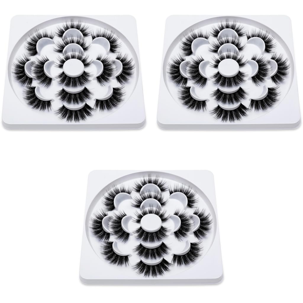 MAYCREATE False Eyelashes for Party Look featuring Knot Free Lash Band and Soft Faux Fiber 7 Pairs 15–18mm