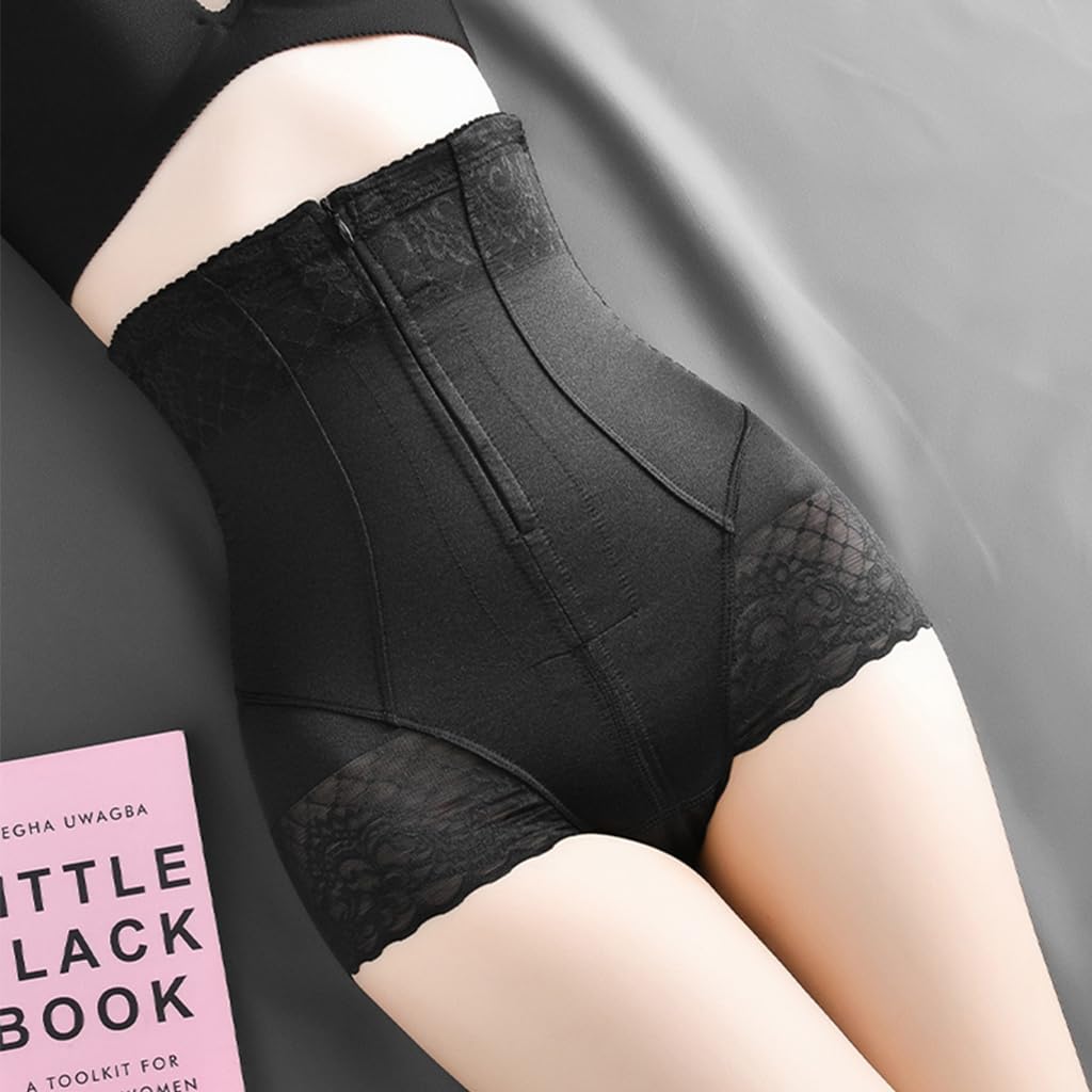 SANNIDHI Women Body Shaper Panties for Tummy Control featuring Lace Design | 2XL Black