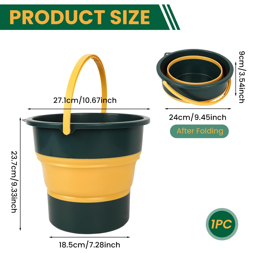 ZIBUYU Foldable Bucket for Camping and Travel featuring 10L Capacity and Leak-Proof Design