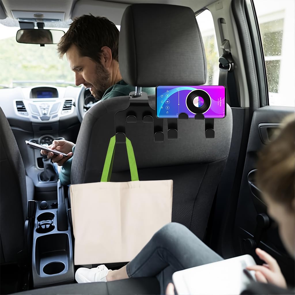 Zibuyu Car Hooks for Bags and Groceries with Space Saving Headrest Design | Interior Organizer