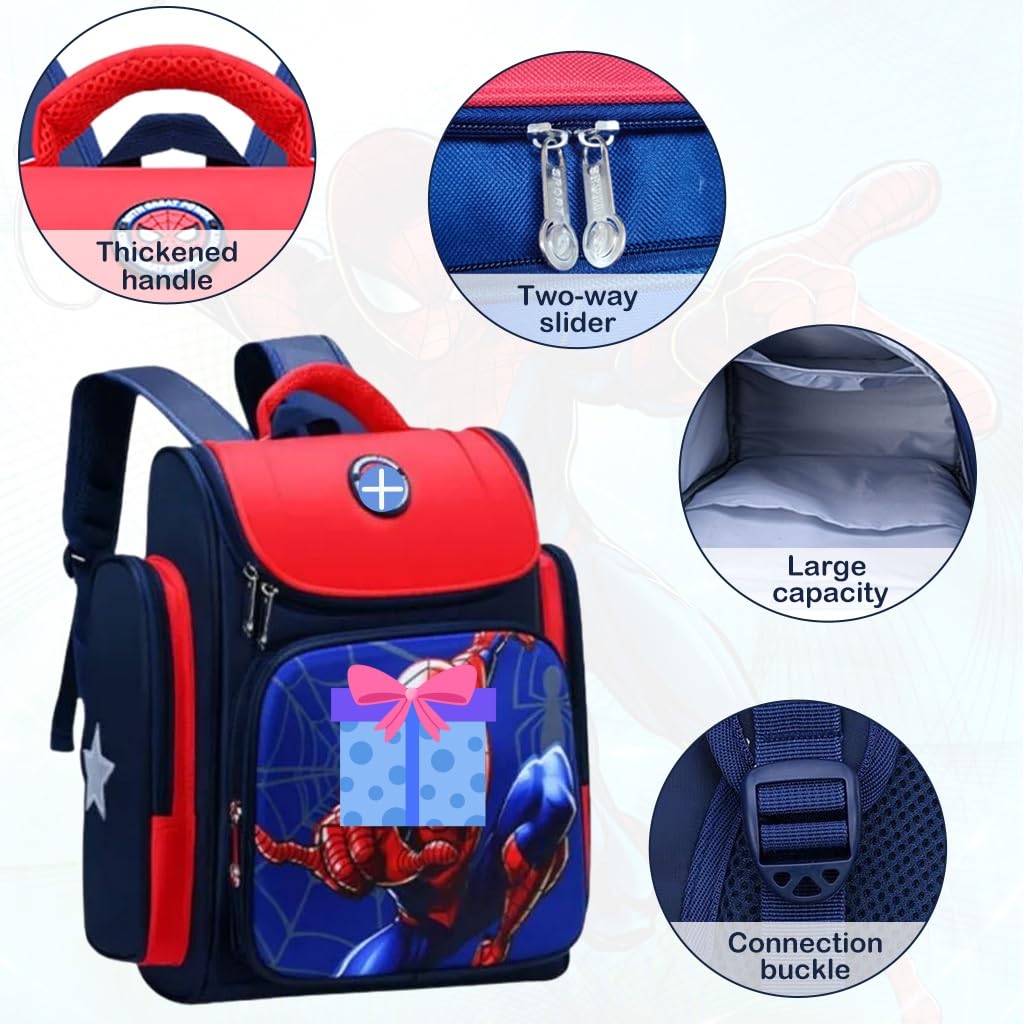 ZIBUYU School Backpack for Boys with Dual Zipper and Padded Straps 32x19x42cm | Waterproof Oxford Bag