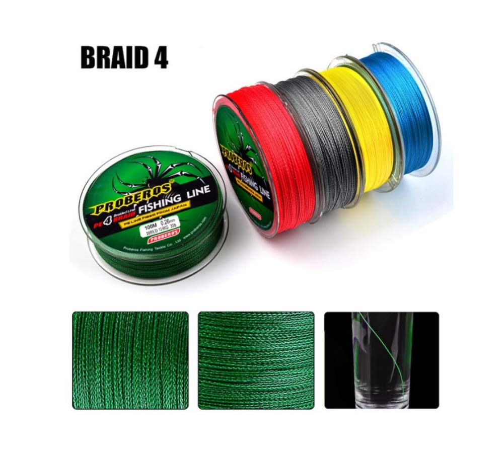 HASTHIP Fishing Line for Angling with 4 Strand PE Braid 0.50mm 80LB 100M | Strong Knot Strength