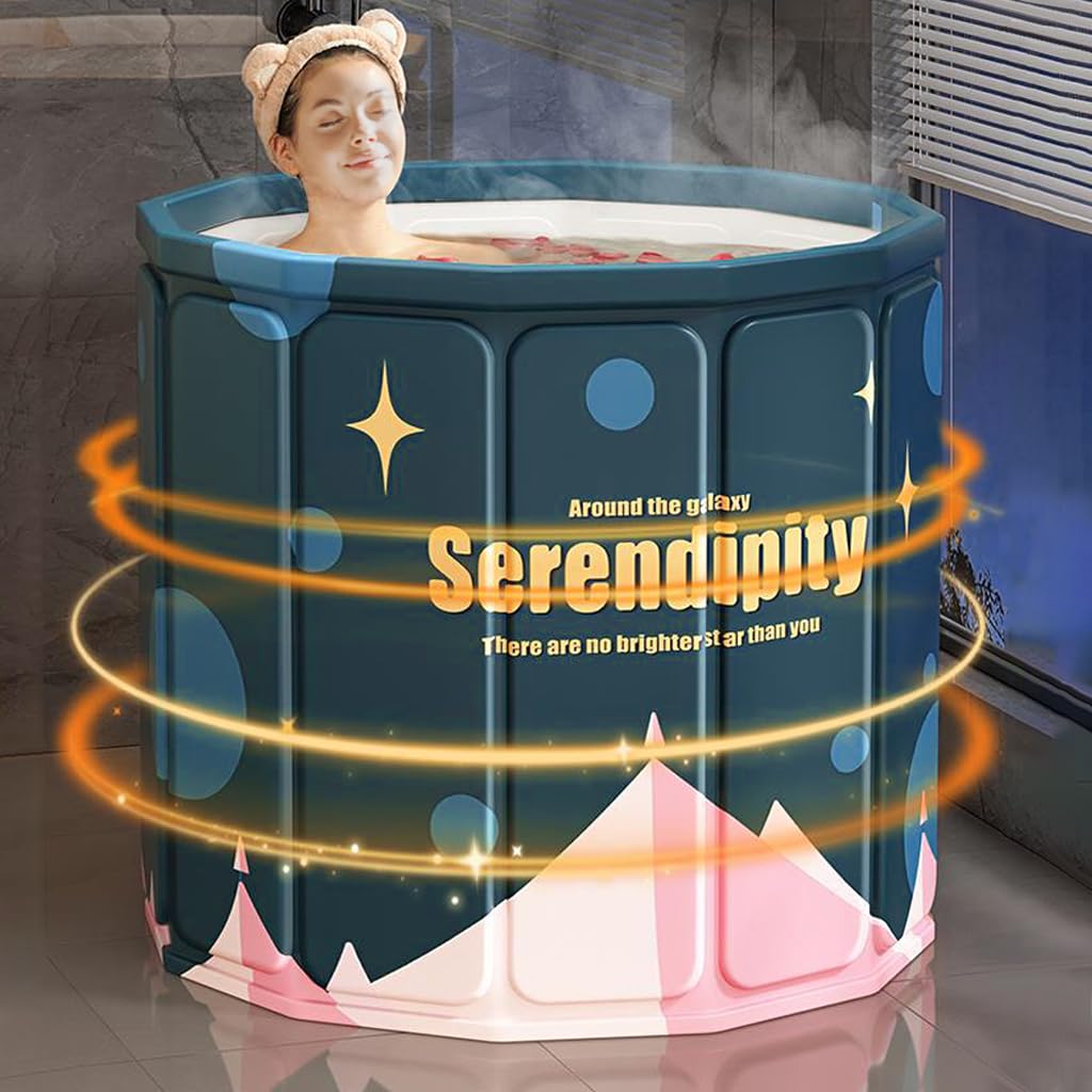 HANNEA Bath Tub for Bathroom with 25.5 in Diameter PVC Foldable Design | Ice and Hot Water Therapy