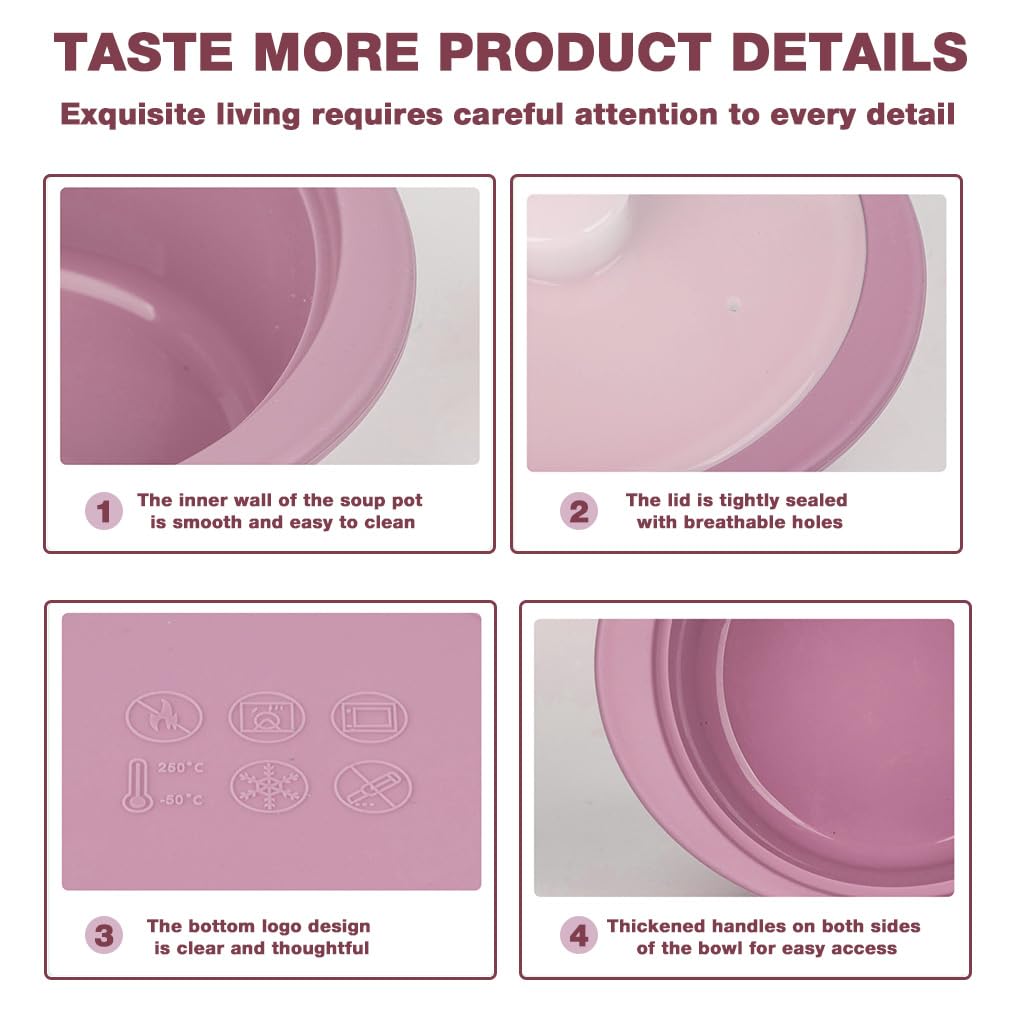 HASTHIP Silicone Microwave Steamer for Baby Food and Vegetables with Spill-Proof Lid | 700ml BPA-Free Bowl