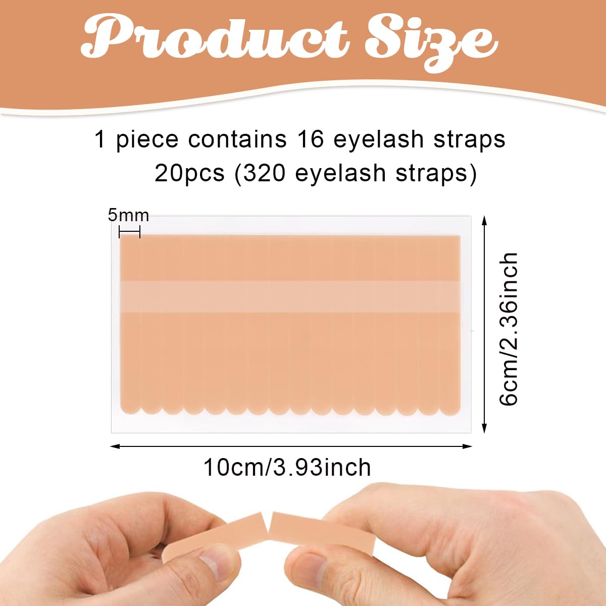 MAYCREATE® 320pcs Eyelash Extension Tape False Eyelashes Adhesives Under Eye Lash Tape Breathable Non-woven Eyelid Lifting Micropore Medical Tape for Individual Eyelash Extensions