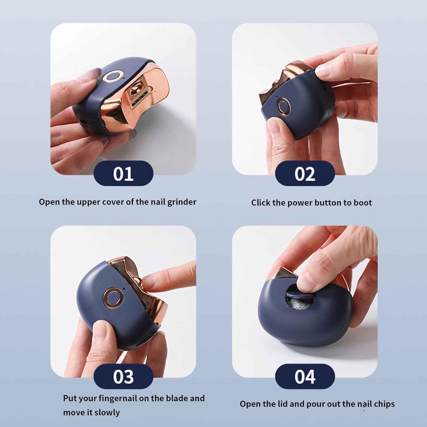 ZIBUYU Electric Nail Cutter for adults with 2-speed trimming and 300mAh rechargeable battery | ergonomic design