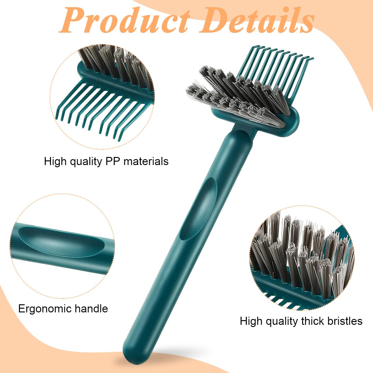Venzina Hair Comb Cleaner Brush with 10 Teeth Rake and Small Cleaning Brush for Salon Use