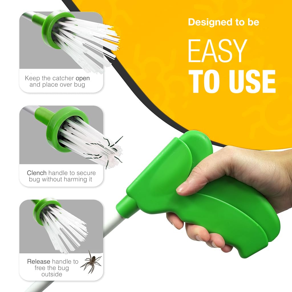 HASTHIP® Bug Trap Catcher Long Handle Easy Bugs Catcher Insects Catcher Tool for Spider, Cockroach, Mantis