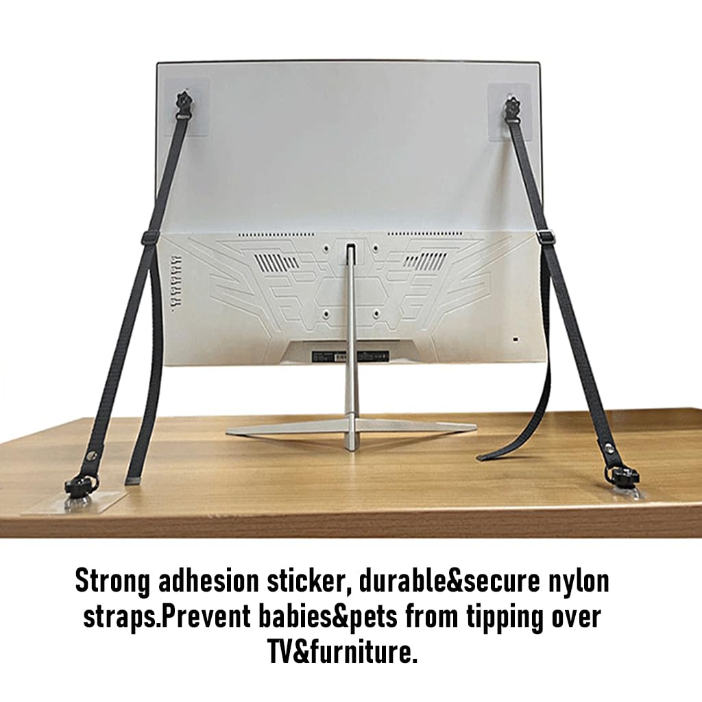 SNOWIE SOFT Anti Tip Straps for TV with Sliding Buckle 5–35 in Adjustable Nylon Webbing | Child Safety