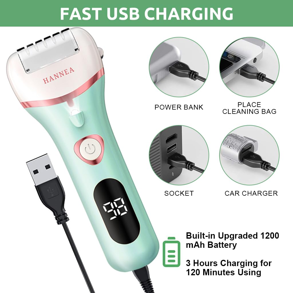 MAYCREATE Callus Remover for Foot Care with 3 Grinding Heads and LED Display | Rechargeable Pedicure Tool