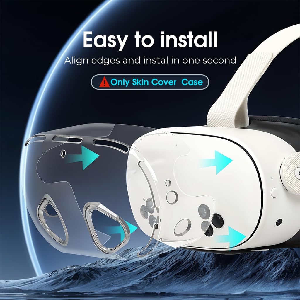 ZORBES Skin Cover for Meta Quest 3S VR Headset with Transparent TPU Protection | Snug-Fit Anti-Scratch Design