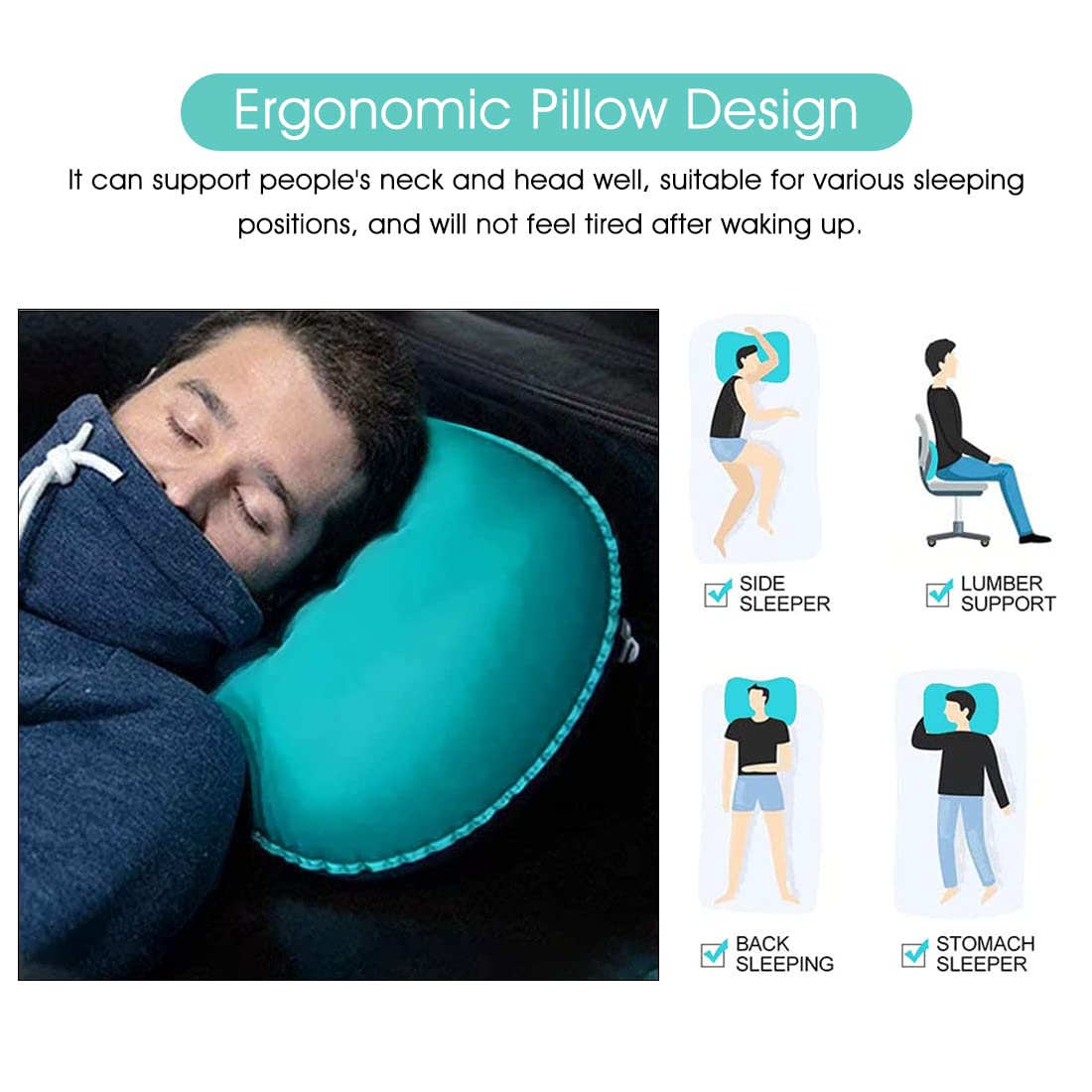 PALAY Travel Air Pillow for Camping and Hiking with Quick Deflate Valve | 50g Ultralight TPU