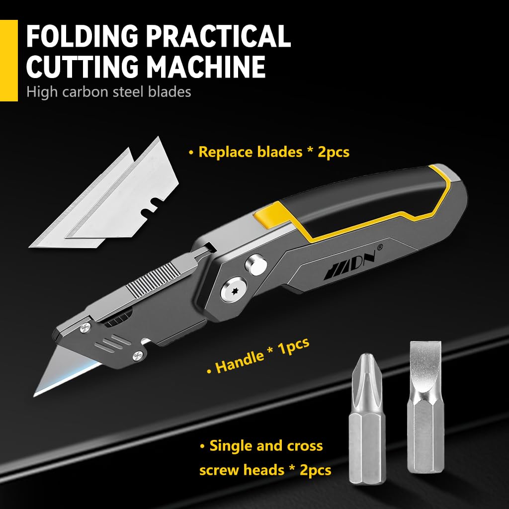 Serplex Utility Cutter for Crafting and Box Opening with 2 Spare Blades and Dual-Head Screwdriver