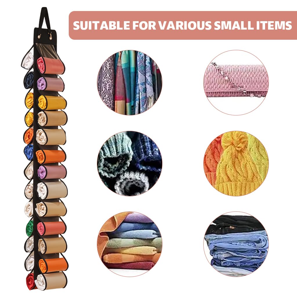 HASTHIP Hanging Wardrobe Organizer with 26 Clear PVC Pockets for Active Lifestyle | Space-Saving Closet Storage