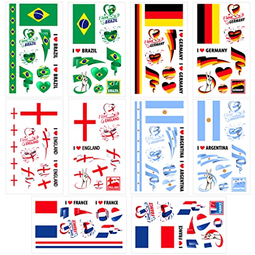 MAYCREATE® 10Pcs Football Player Stickers for Art, Laptop, MacBook, Luggage, Bike, Waterproof Face Painting Sticker for Adults Teens Kids, Party Supplies