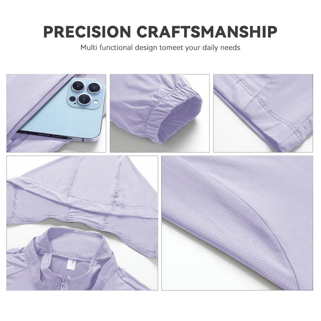 Venzina Sun Jacket for Women with UPF 50+ Protection and Removable Hat | Quick-Dry Nylon