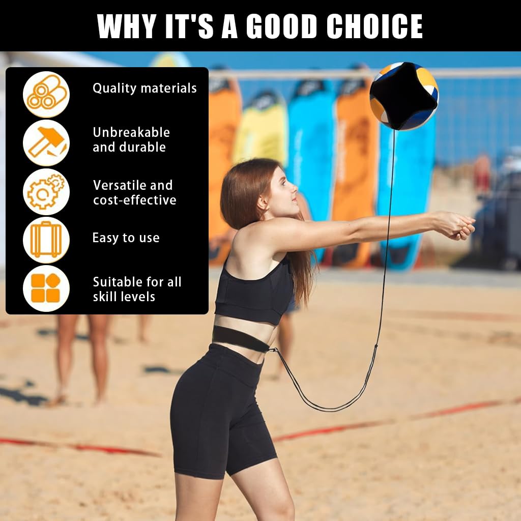 Optifit Volleyball Training Gear Set for Solo Practice with Adjustable 20–35 in Waistband | Teens and Adults