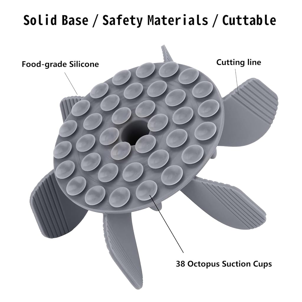 Qpets® Cat and Dog Feeder Slow Healthy Pet Bowl Silicone Spiral Feeding Wet Dry Separation Aiding Digestion with Suction Cups Compatible with 5.5-8.5 Inch Bowls 3PCS