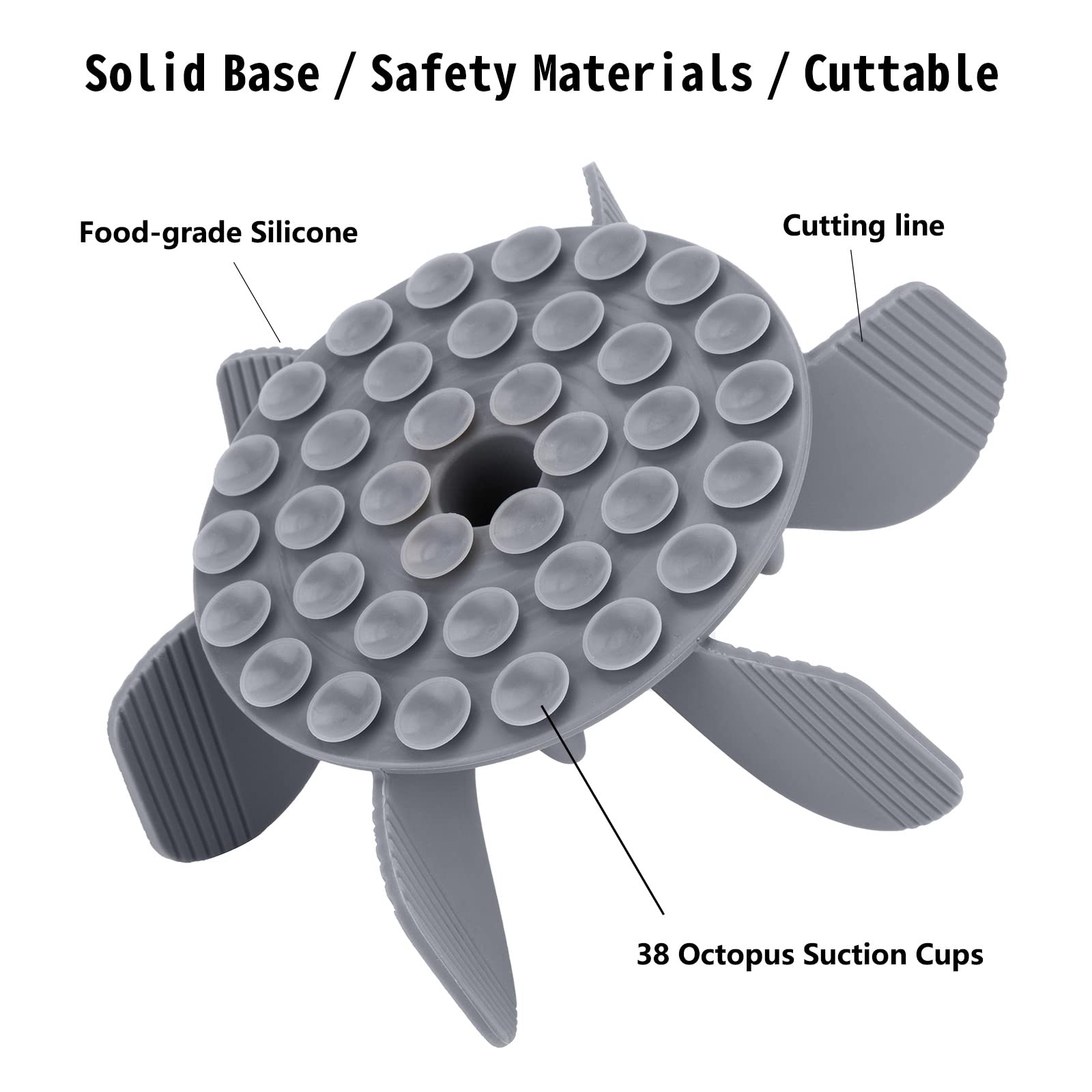 Qpets Cat and Dog Feeder for Wet and Dry Food with 38 Suction Cups | Cuttable Food Grade Silicone Bowl Insert