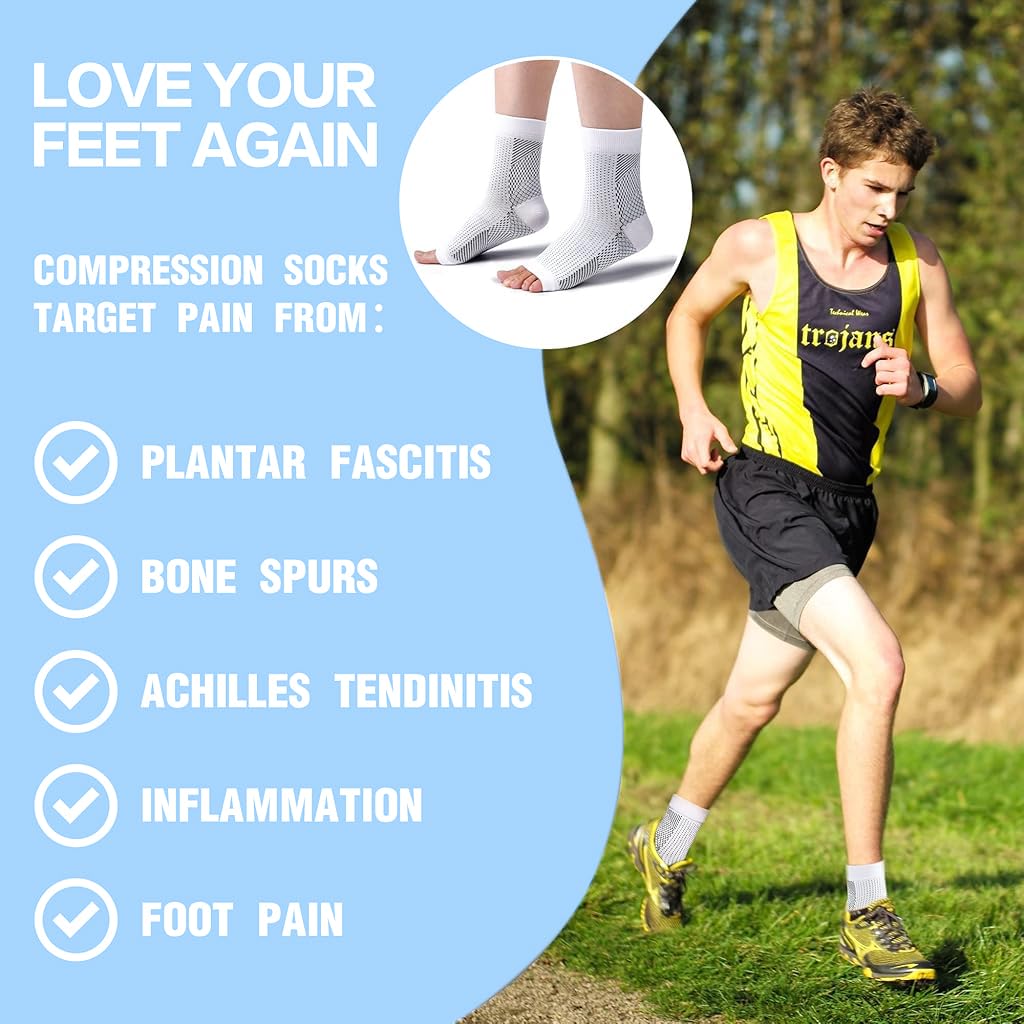 ZIBUYU Compression Socks for Women with Anti Slip Sole and Breathable Cotton | 11.6x3.5 in Pain Relief Support