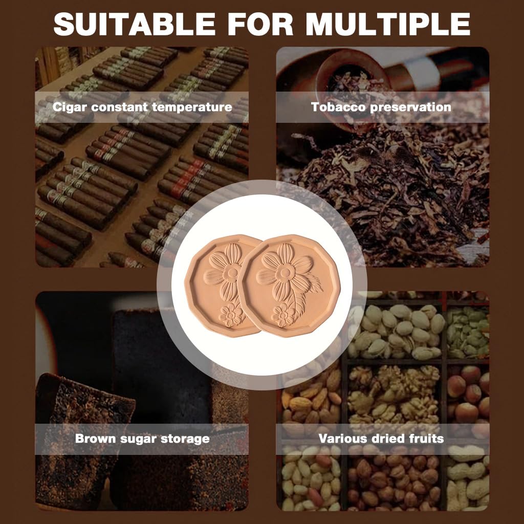 Supvox Brown Sugar Saver Set for Food Storage with 2 Terracotta Discs 2.3 in | Reusable & Food Safe