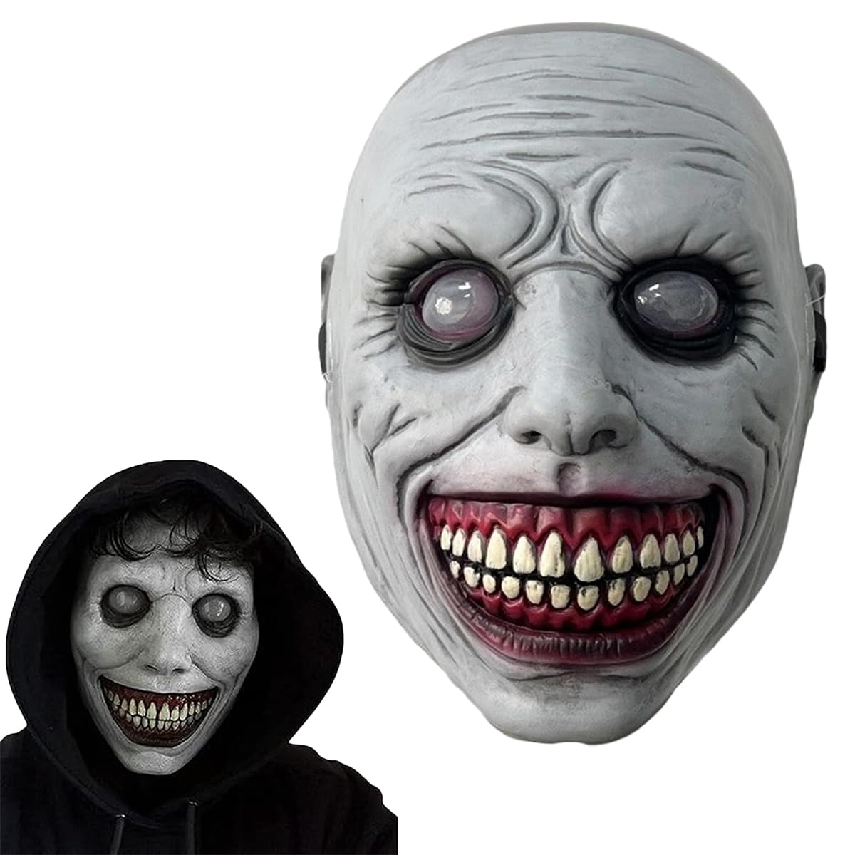 Fancyku Scary Halloween Mask for Adults with 3D Sculpted Latex and Elastic Fit | Creepy Horror Design